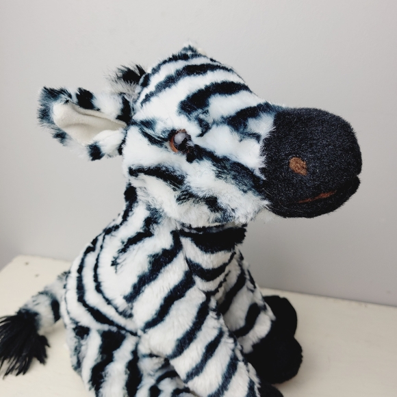 Adventure Planet Zebra Stuffed Zoo Animal Plush Black White Striped 10" Soft - Picture 4 of 15